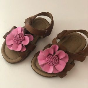 OshKosh baby girl pink floral leather sandal
